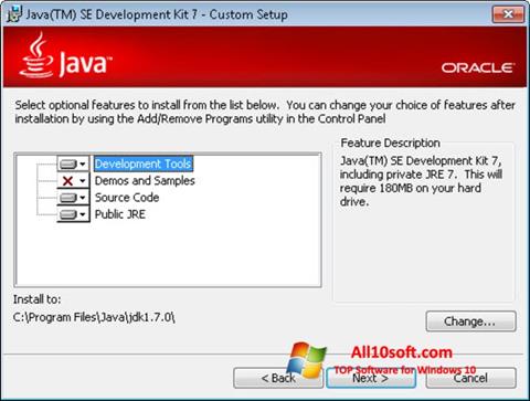 Zrzut ekranu Java Development Kit na Windows 10