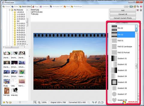 Zrzut ekranu PhotoScape na Windows 10