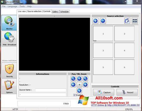 Zrzut ekranu webcamXP na Windows 10