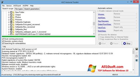 Zrzut ekranu AVZ na Windows 10