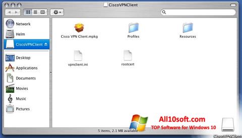 Zrzut ekranu Cisco VPN Client na Windows 10