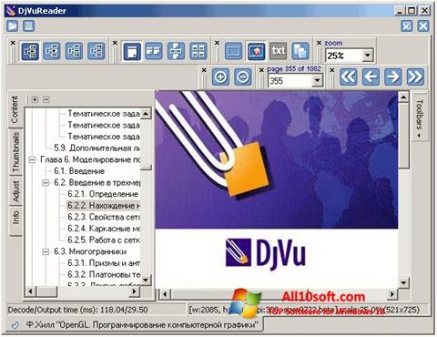 Zrzut ekranu DjVu Reader na Windows 10
