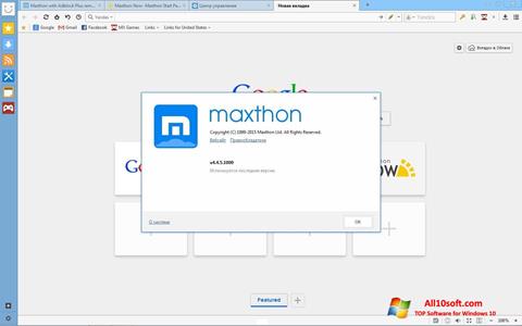 Zrzut ekranu Maxthon na Windows 10