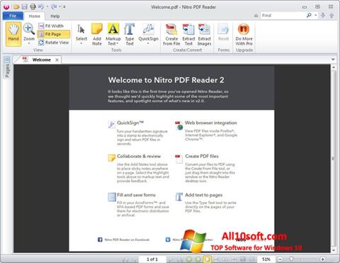Zrzut ekranu Nitro PDF Reader na Windows 10
