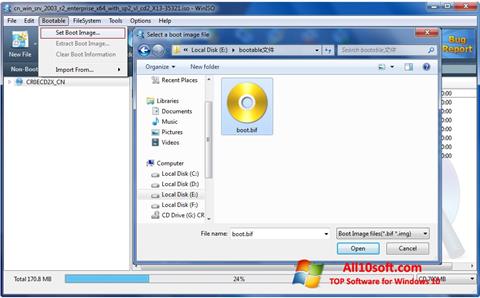 Zrzut ekranu WinISO na Windows 10