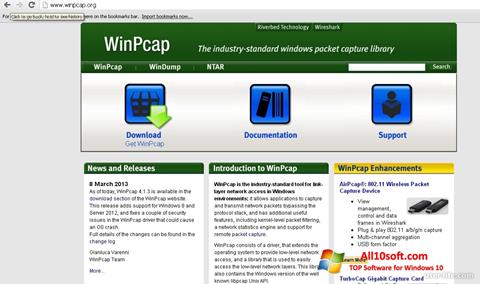 Zrzut ekranu WinPcap na Windows 10