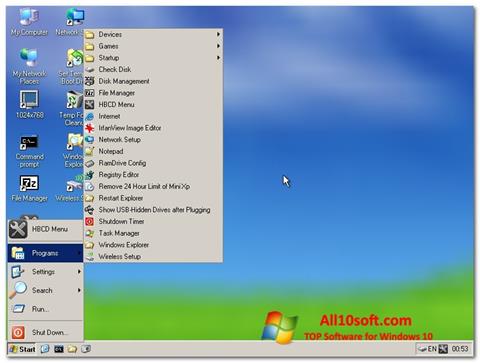 Zrzut ekranu Hirens Boot CD na Windows 10