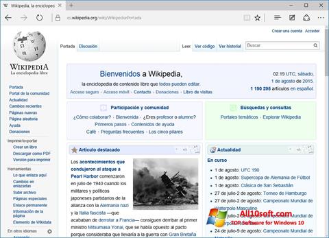 Zrzut ekranu Microsoft Edge na Windows 10