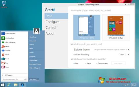 Zrzut ekranu Start8 na Windows 10