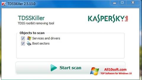 Zrzut ekranu Kaspersky TDSSKiller na Windows 10