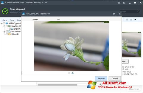 Zrzut ekranu USB Flash Drive Recovery na Windows 10