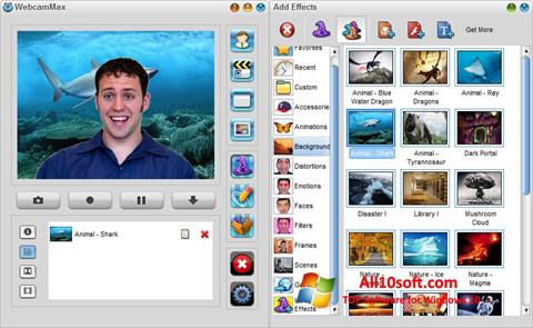 Zrzut ekranu WebcamMax na Windows 10
