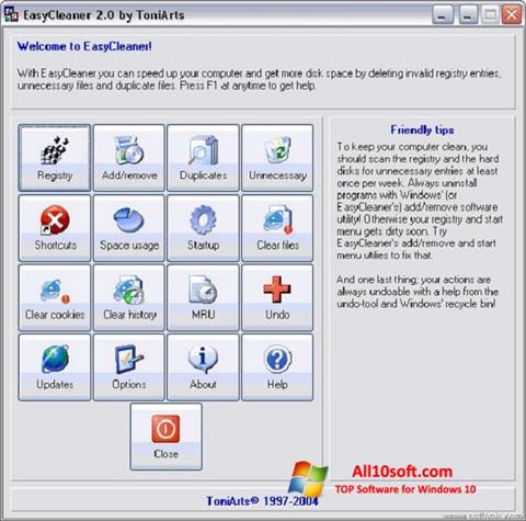 Zrzut ekranu EasyCleaner na Windows 10