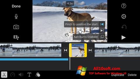 Zrzut ekranu iMovie na Windows 10
