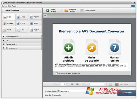 Zrzut ekranu AVS Document Converter na Windows 10