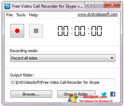 Zrzut ekranu Free Video Call Recorder for Skype na Windows 10