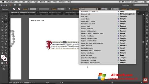 Zrzut ekranu Adobe Illustrator na Windows 10