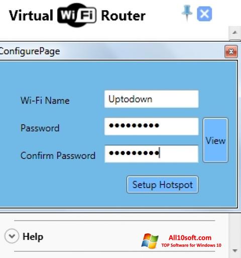 Zrzut ekranu Virtual WiFi Router na Windows 10