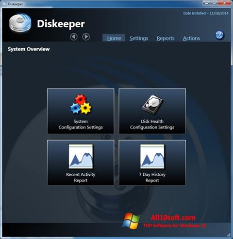 Zrzut ekranu Diskeeper na Windows 10