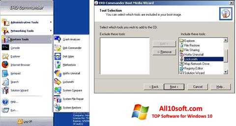 Zrzut ekranu ERD Commander na Windows 10