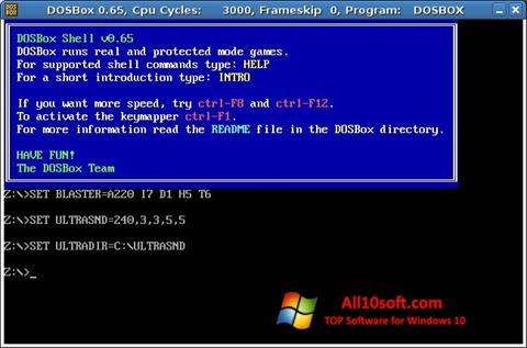 Zrzut ekranu DOSBox na Windows 10