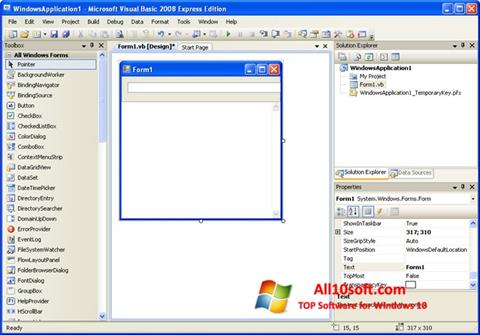 Zrzut ekranu Microsoft Visual Basic na Windows 10