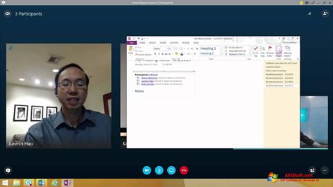 Zrzut ekranu Skype for Business na Windows 10