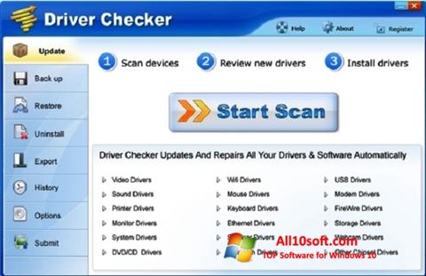 Zrzut ekranu Driver Checker na Windows 10