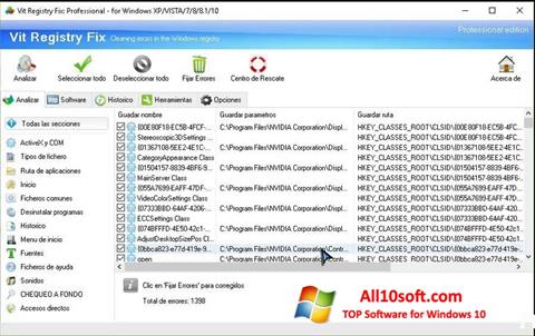 Zrzut ekranu Vit Registry Fix na Windows 10