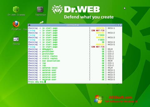Zrzut ekranu Dr.Web LiveCD na Windows 10