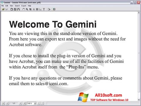 Zrzut ekranu Gemini na Windows 10