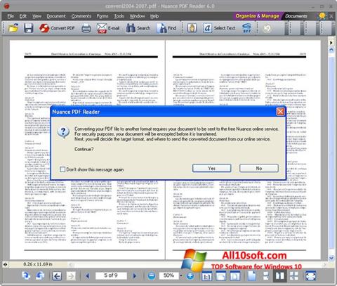 Zrzut ekranu Nuance PDF Reader na Windows 10