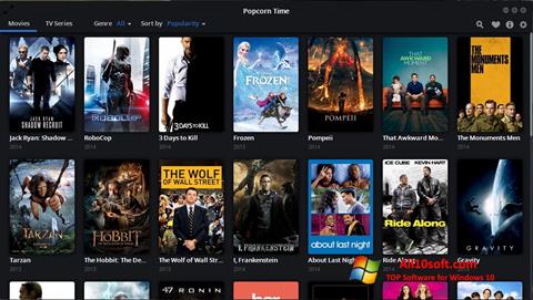 Zrzut ekranu Popcorn Time na Windows 10