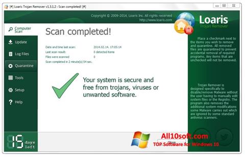 Zrzut ekranu Trojan Remover na Windows 10