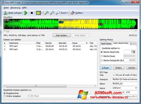 Zrzut ekranu MP3 Cutter na Windows 10
