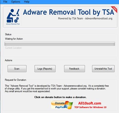 Zrzut ekranu Adware Removal Tool na Windows 10