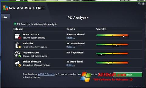 Zrzut ekranu AVG AntiVirus Free na Windows 10