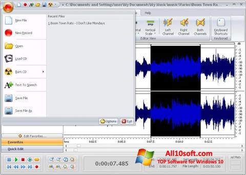 Zrzut ekranu Free Audio Editor na Windows 10