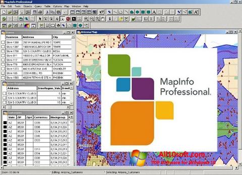 Zrzut ekranu MapInfo Professional na Windows 10