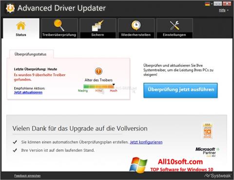 Zrzut ekranu Advanced Driver Updater na Windows 10