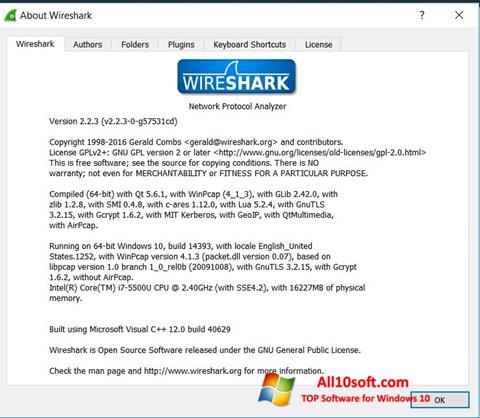 Zrzut ekranu Wireshark na Windows 10
