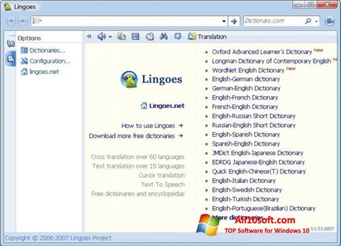 Zrzut ekranu Lingoes na Windows 10