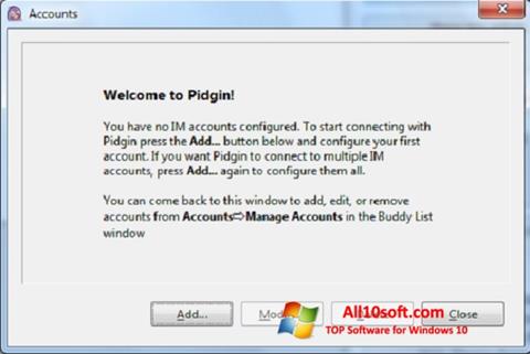 Zrzut ekranu Pidgin na Windows 10