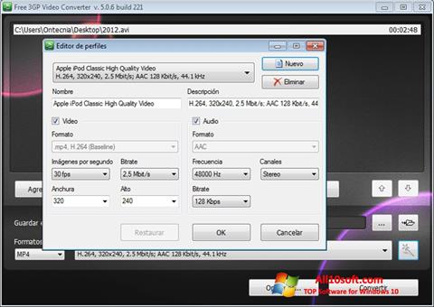 Zrzut ekranu Free MP4 Video Converter na Windows 10