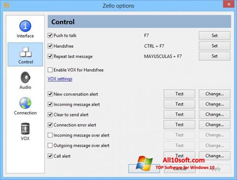 Zrzut ekranu Zello na Windows 10