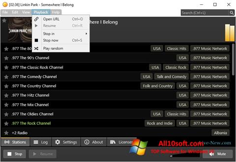 Zrzut ekranu Screamer Radio na Windows 10