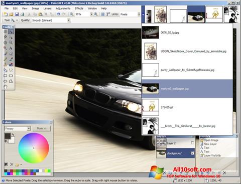 Zrzut ekranu Paint.NET na Windows 10