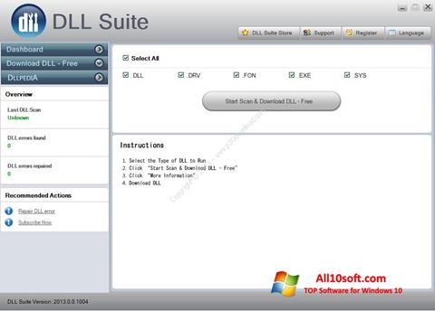 Zrzut ekranu DLL Suite na Windows 10