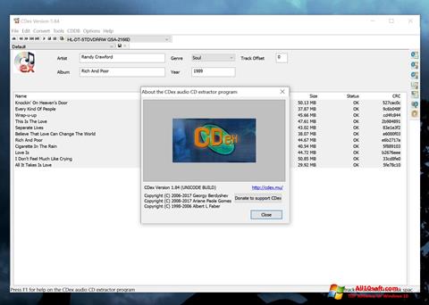 Zrzut ekranu CDex na Windows 10