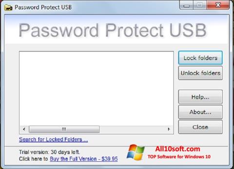 Zrzut ekranu Password Protect USB na Windows 10